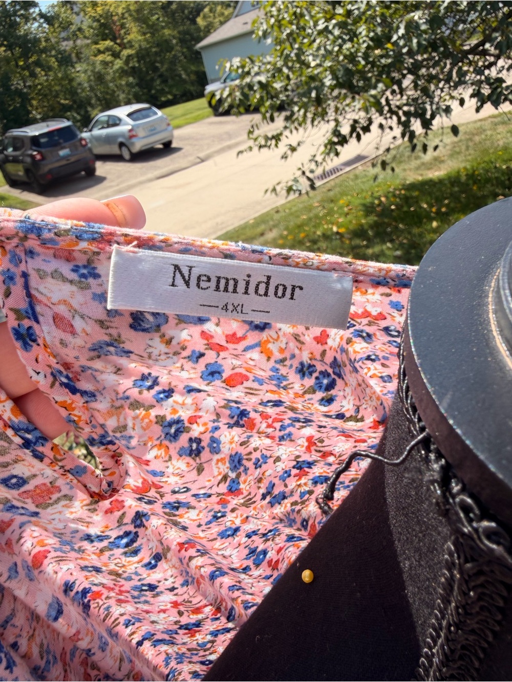 Floral Pink & Blue Maxi Dress - Casual Women's Summer Dress - Picture 3 of 3